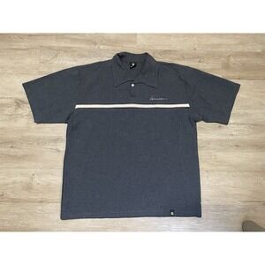 Lowrider Men's Sz XL Shirt Gray Black Button-Up Short Sleeve Polyester